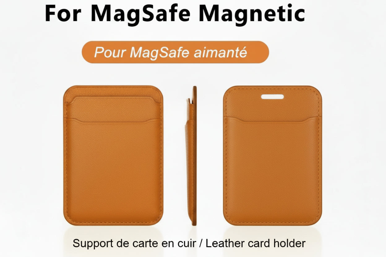 Magnetic Leather Wallet - optimized for iPhone (MagSafe)