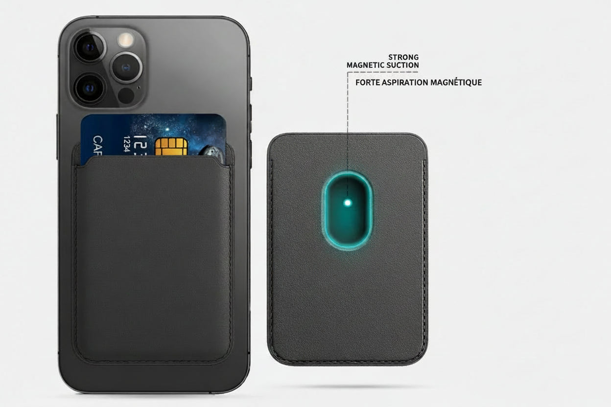 Magnetic Leather Wallet - optimized for iPhone (MagSafe)